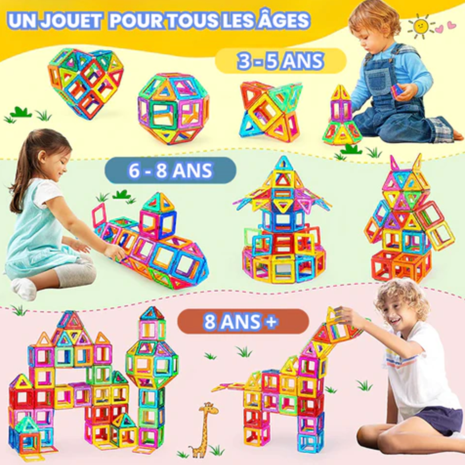 Aaczly 50 Pièces Construction Magnetique Enfant 3 4 5 6 7 Ans Educatif Jeux  Cade